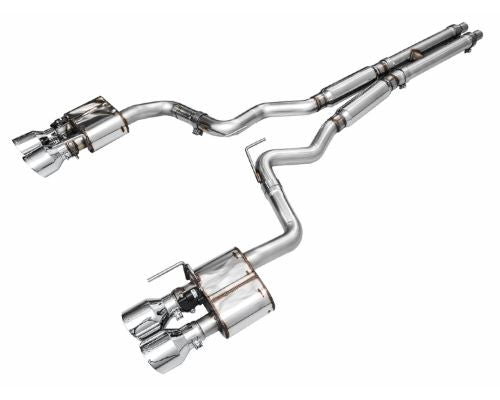AWE SwitchPath Exhaust for S650 Mustang Dark Horse - Quad Chrome Silver Tips Ford Mustang Dark Horse Premium|Dark Horse 2024-2024