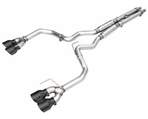AWE Track Edition Exhaust for S650 Mustang GT Coupe - Quad Diamond Black Tips Ford Mustang GT Premium|GT 2024-2024