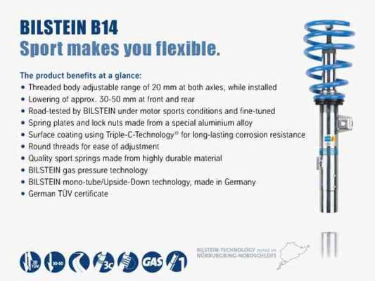 Bilstein B14 2002 Honda Civic Si Front and Rear Suspension Kit