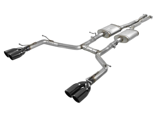 AFE POWER Mach Force-Xp 2-1/2" Stainless Catback Exhaust System w/ Black Tips Dodge Challenger SXT/GT 15-19 V6-3.6L