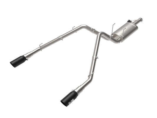 AFE POWER Gemini XV 3" 304 Stainless Steel Cat-Back Exhaust System w/ Cut-Out Black Dodge Ram 1500 2009+