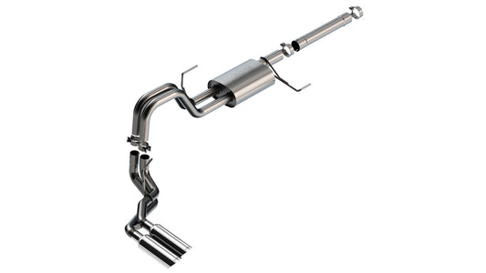 Borla Dual Side Exit Catback Exhaust System S-Type Part w/ 4" Bright Chrome Tips Ford F-150 PowerBoost 2021-2022