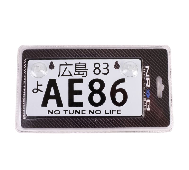 NRG Innovations Alliminum Mini License Plate - JDM Style - Universal Suction-cup Fit - AE86