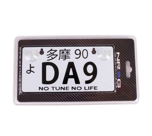 NRG Innovations Alliminum Mini License Plate - JDM Style - Universal Suction-cup Fit - DA9