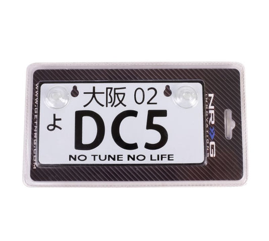 NRG Innovations Alliminum Mini License Plate - JDM Style - Universal Suction-cup Fit - DC5