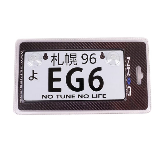NRG Innovations Alliminum Mini License Plate - JDM Style - Universal Suction-cup Fit - EG6