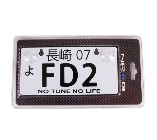 NRG Innovations Alliminum Mini License Plate - JDM Style - Universal Suction-cup Fit - FD2