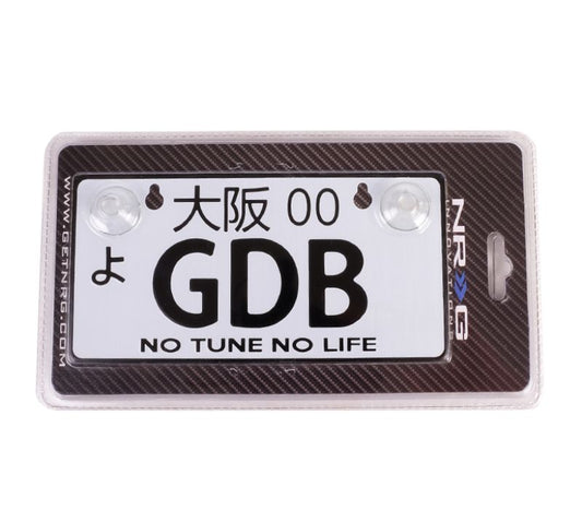 NRG Innovations Alliminum Mini License Plate - JDM Style - Universal Suction-cup Fit - GDB