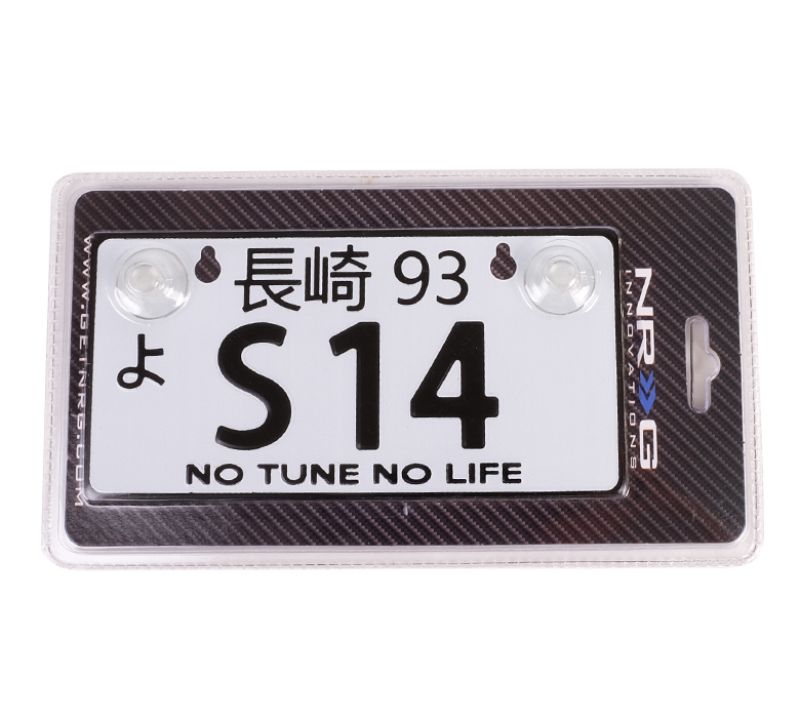 NRG Innovations Alliminum Mini License Plate - JDM Style - Universal Suction-cup Fit - S14