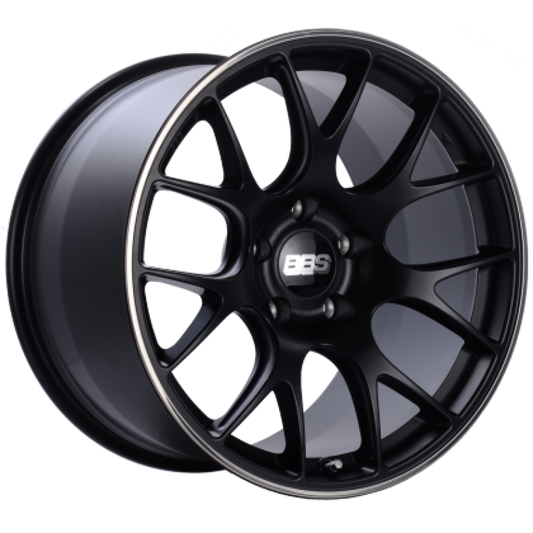 BBS CH-R 20x8.5 5x112 ET40 Satin Black Polished Rim Protector Wheel -82mm PFS/Clip Required