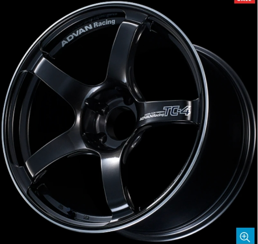 Advan Tc4 18x9.5 +12 5-114.3 Racing Black Gunmetallic and Ring Wheel