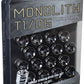 Project Kics 12 x 1.5 Glorious Black T1/06 Monolith Lug Nuts - 4 Pcs