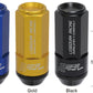 Project Kics Leggdura Racing Shell Type Lug Nut 53mm Open-End Look 16 Pcs + 4 Locks 12X1.25 Black