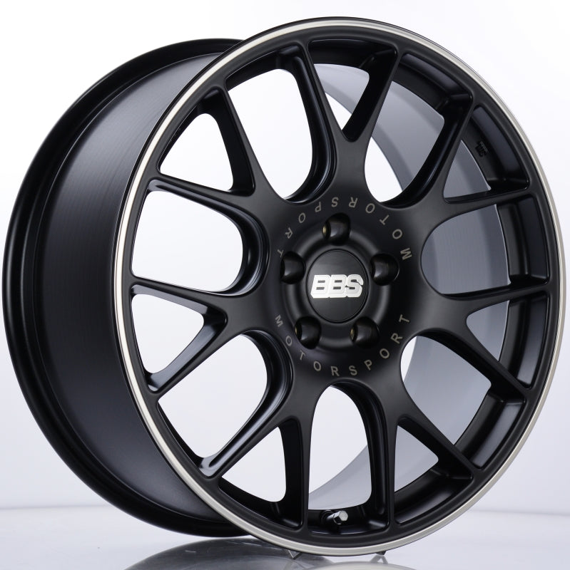 BBS CH-R 19x8.5 5x120 ET32 Satin Black Polished Rim Protector Wheel -82mm PFS/Clip Required