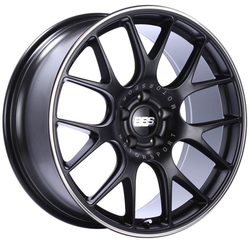 BBS CH-R 20x9 5x120 ET24 Satin Black Polished Rim Protector Wheel -82mm PFS/Clip Required