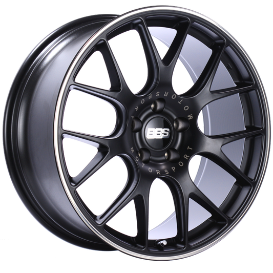 BBS CH-R 20x9 5x120 ET24 Satin Black Polished Rim Protector Wheel -82mm PFS/Clip Required