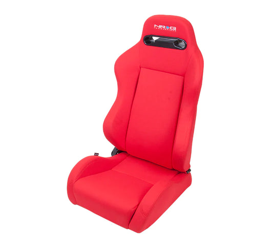 NRG Innovations Reclinable Racing Seat Cloth with Red Stitching