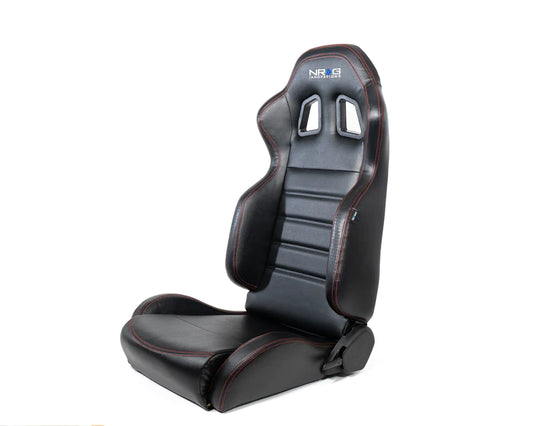 NRG Innovations Reclinable racing Seat Red Stitching