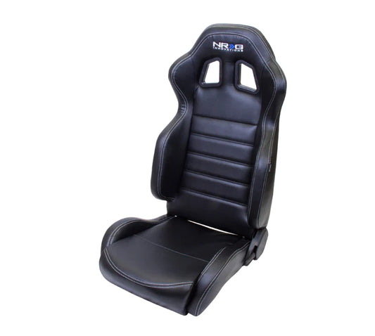 NRG Innovations Reclinable Racing Seat White Stitching