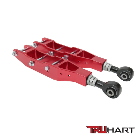 TruHart Rear Lower Control Arms (Adjustable), Anodized Red - Multiple Fitments - TH-S108-RE